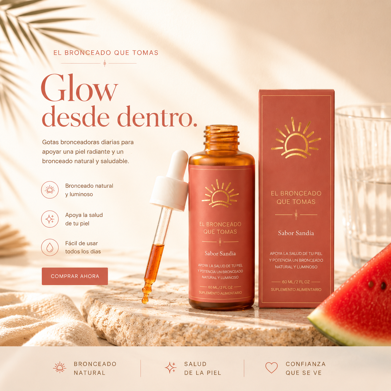 Gotas para una Piel Bronceada y Renovada